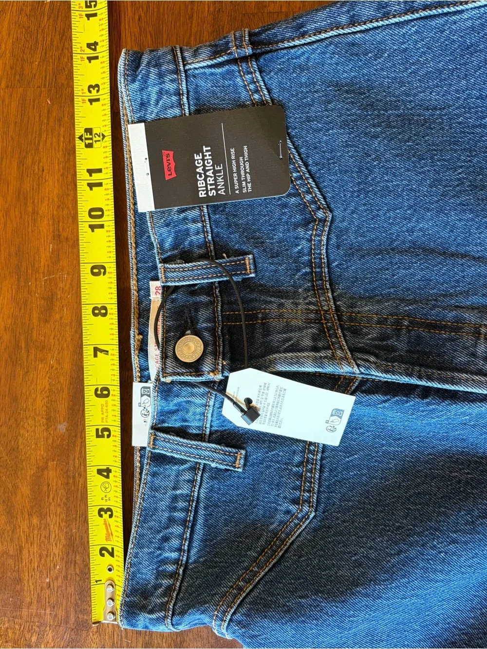 NWT Levi’s Ribcage Straight Ankle High Rise Jeans Dark Wash 28x27